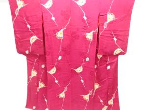 アンティーク　紋錦紗　花模様着物